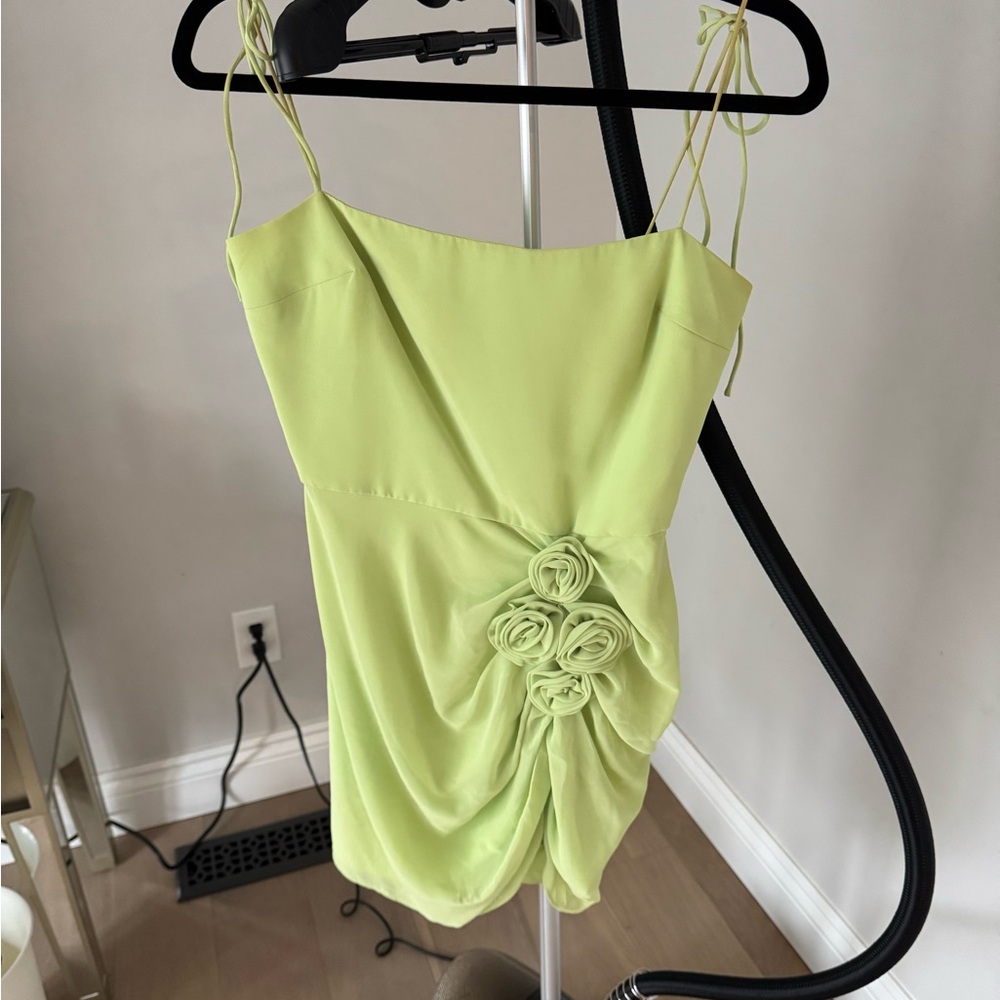 Amanda Uprichard Lime Camisole with Floral Accents
